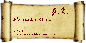 Jánoska Kinga névjegykártya