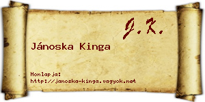 Jánoska Kinga névjegykártya